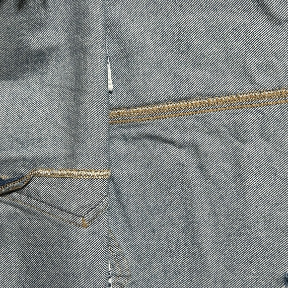 Free People Denim Skirt Size 27 Indigo Blue High Rise Frayed Hem Cutoff Y2K - Picture 8 of 8